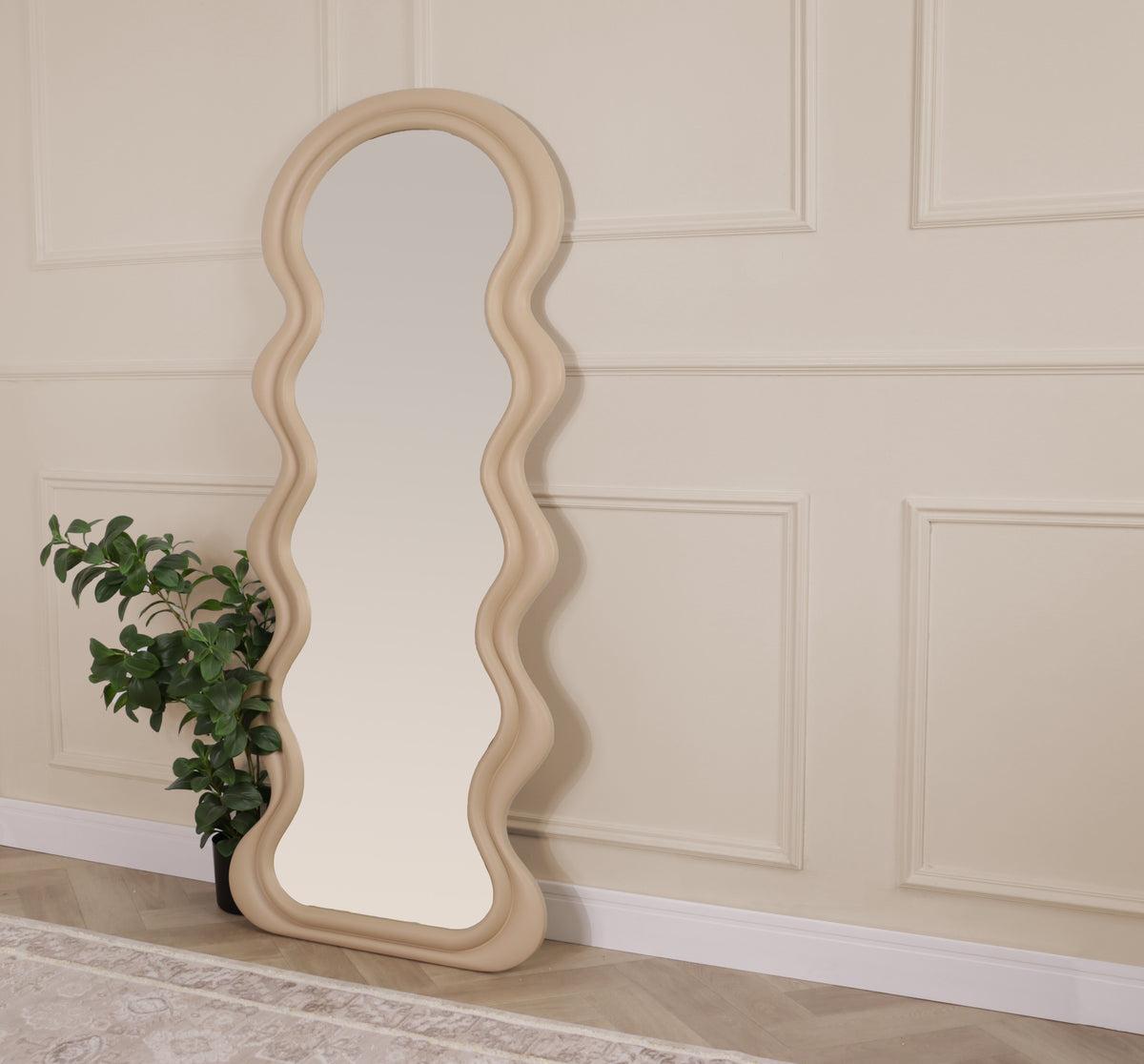 Beige Waves Mirror